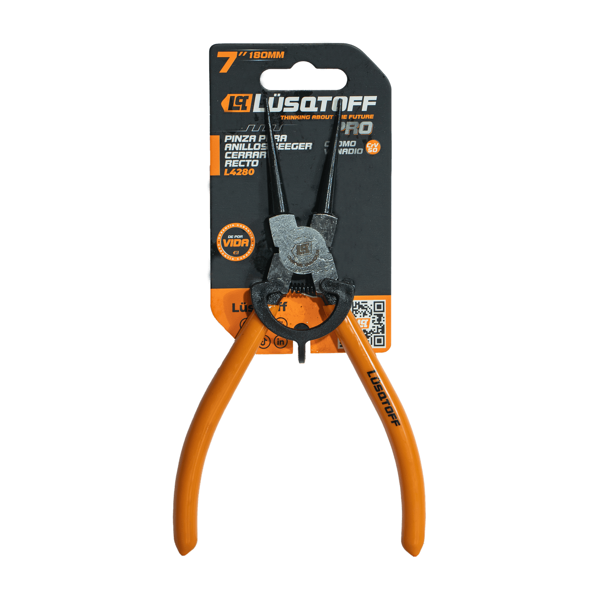 Pinza Para Anillo Seeger 7" 180mm Cierre Recto PRO L4280 - Lusqtoff