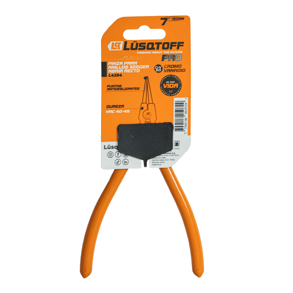Pinza Para Anillo Seeger 7" 180mm Apertura Recta PRO L4284 - Lusqtoff