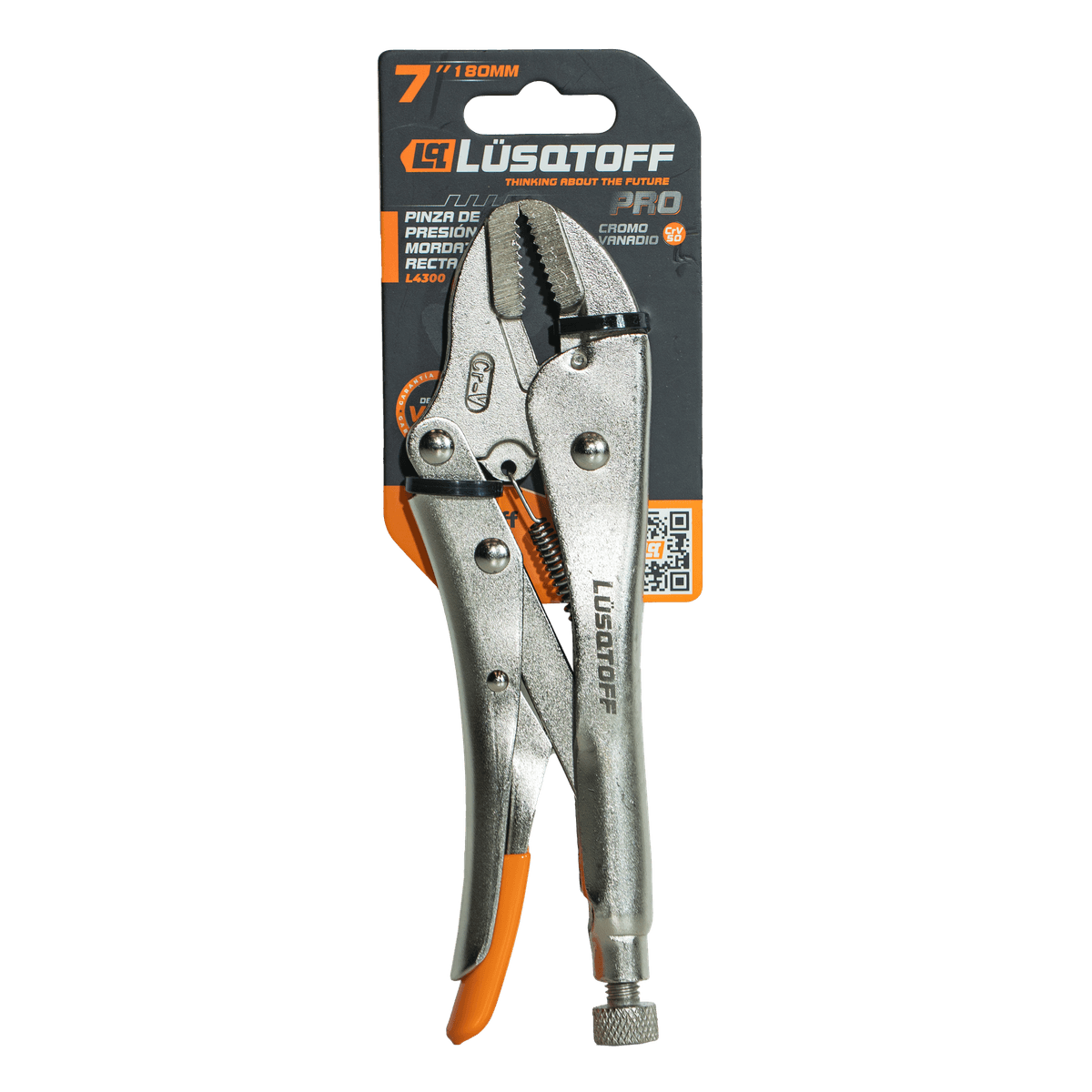 Pinza De Presión Mordaza Recta PRO 7" 180mm L4300 - Lusqtoff