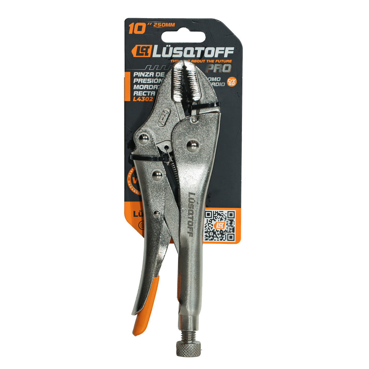 Pinza De Presión Mordaza Recta PRO 10" 250mm L4302 - Lusqtoff