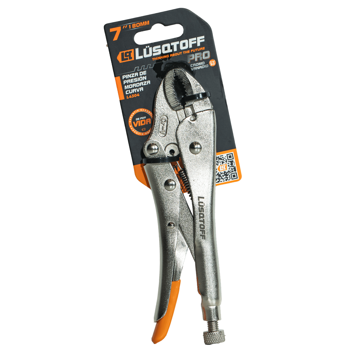 Pinza De Presión Mordaza Curva PRO 7" 180mm L4304 - Lusqtoff