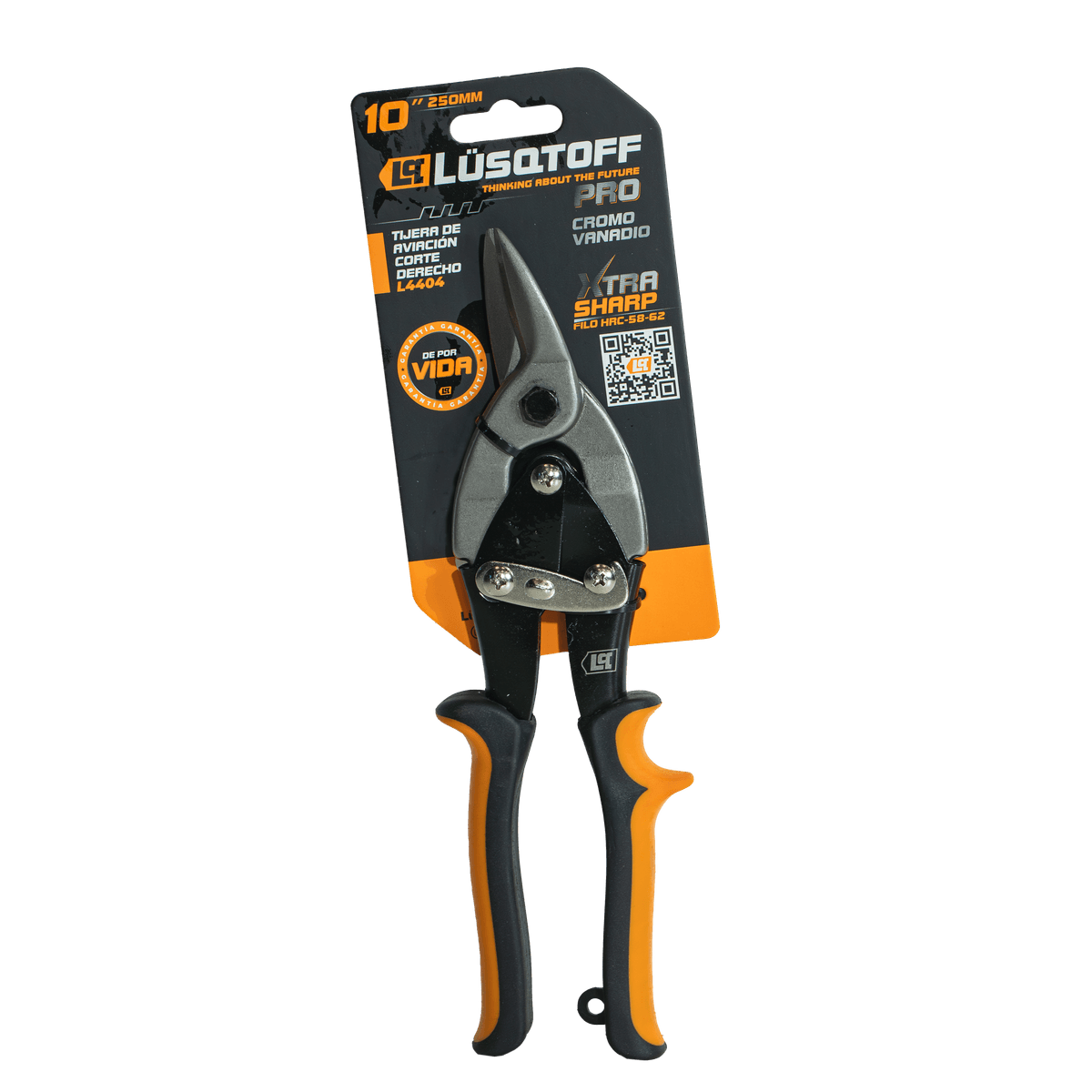 Tijera De Aviación PRO Corte Derecho 10" 250mm L4404 - Lusqtoff