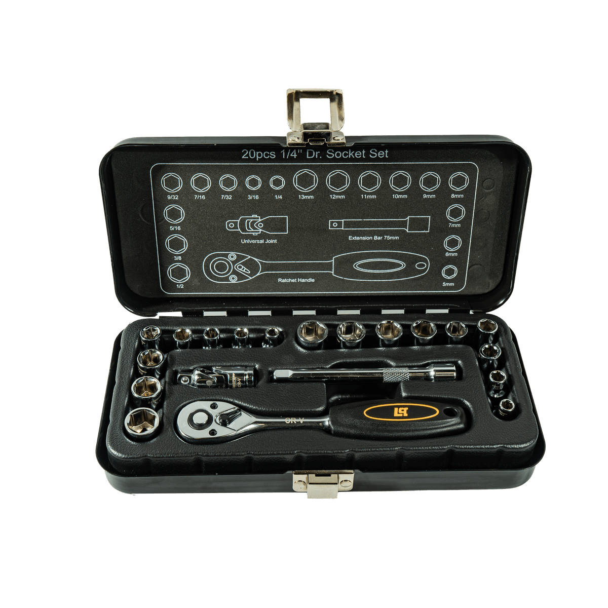 Juego de Bocallaves y Accesorios 20 Piezas Encastre 1/4 L5704 - Lusqtoff