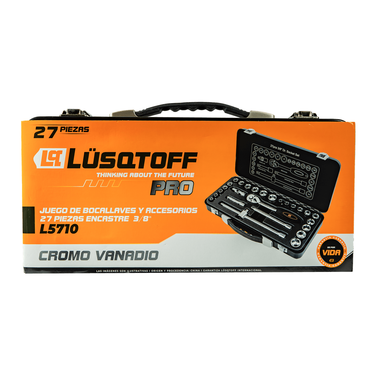 Juego de Bocallaves y Accesorios 27 Piezas Encastre 3/8 L5710 - Lusqtoff
