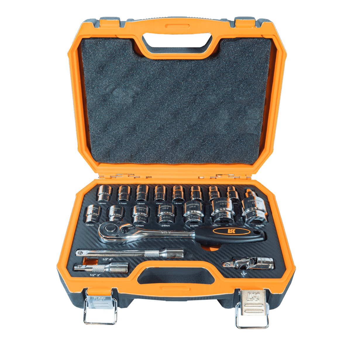 Set Tubos Bocallaves Herramientas 1/2" 10-32mm Maletín 20 Piezas L5721 - Lusqtoff