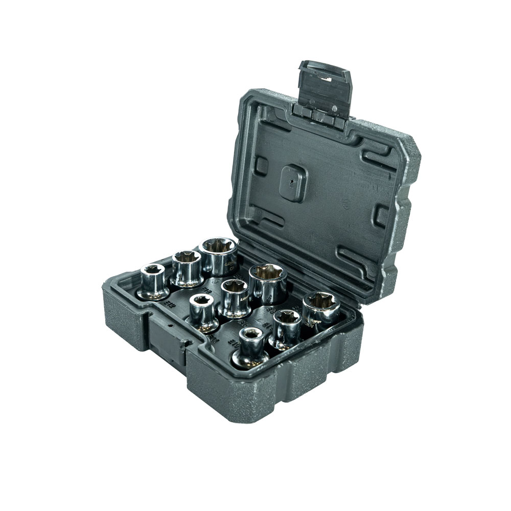 Set Tubos Bocallaves Torx 1/2" E10-E24 Estuche 9 Piezas L5722 - Lusqtoff
