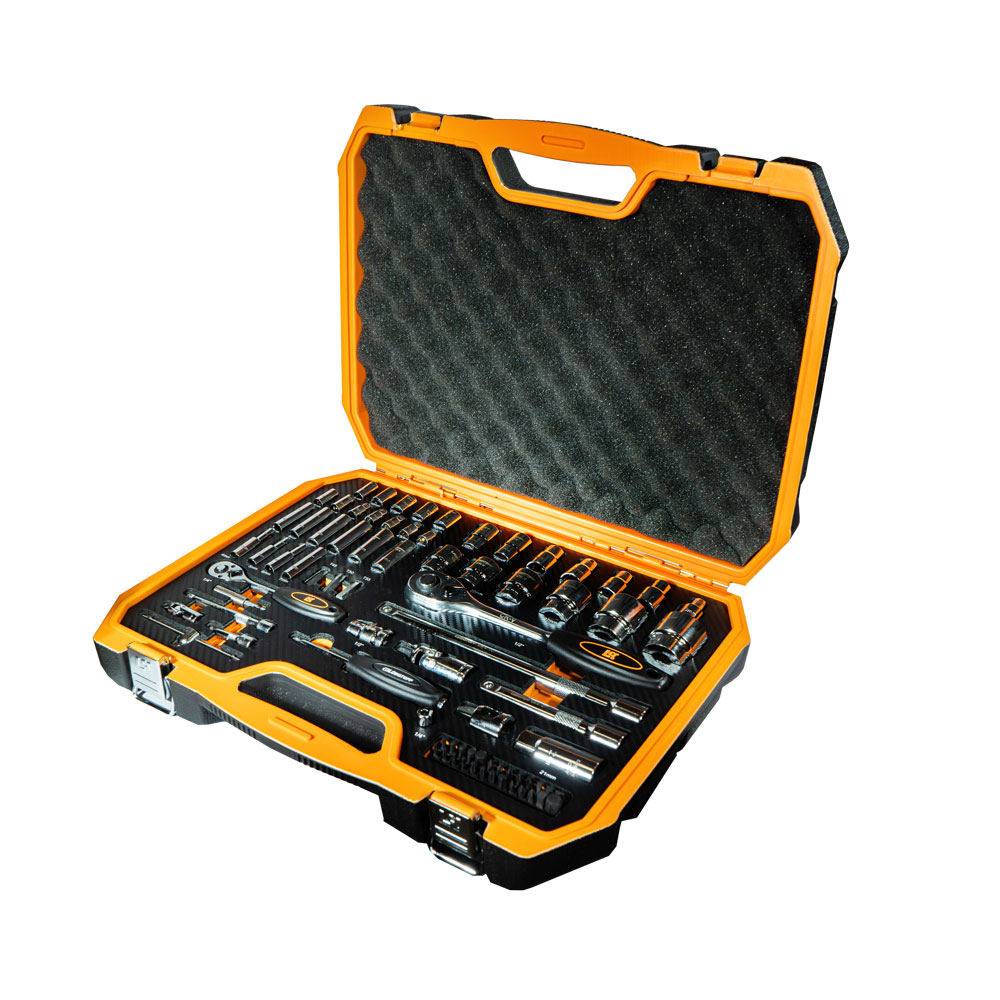 Set Tubos Bocallaves Herramientas 1/4" 1/2" Puntas Saca Bujía Maletín 79 Piezas L5730 - Lusqtoff