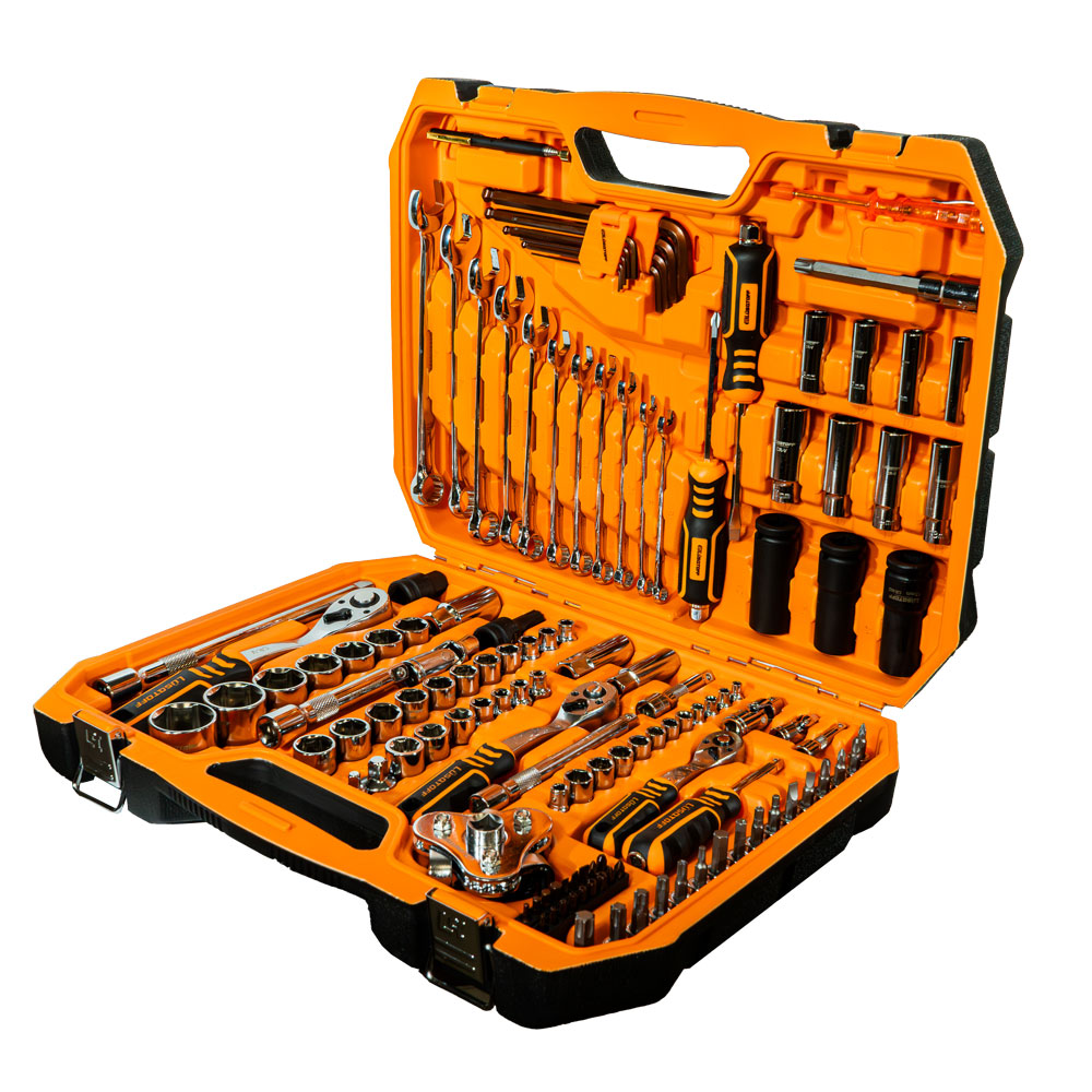 Juego de Bocallaves, Accesorios y Herramientas 126 Piezas Encastre 1/4-3/8-1/2 L5732 - Lusqtoff