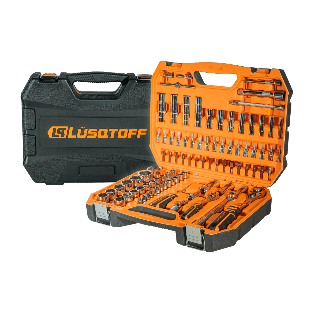 Set Tubos Bocallaves Herramientas 1/4" 1/2" Puntas Saca Bujías 94 Piezas L5735 - Lusqtoff