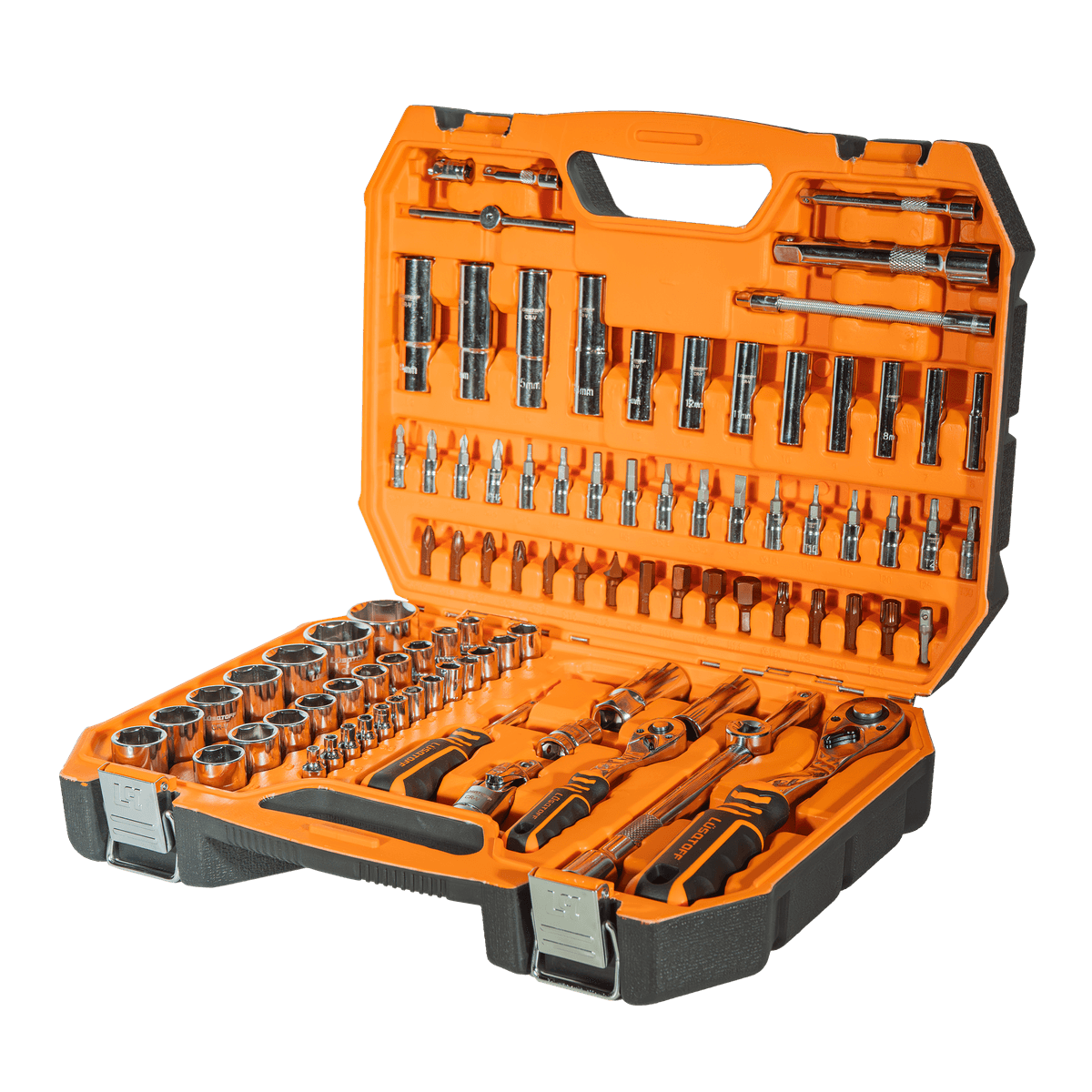 Set Tubos Bocallaves Herramientas 1/4" 1/2" Puntas Saca Bujías 94 Piezas L5735 - Lusqtoff