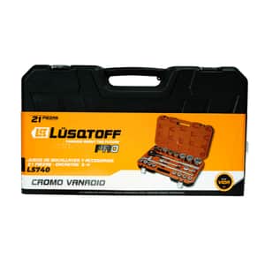 Set Tubos Bocallaves Herramientas Estriadas 3/4" 19-50mm Maletín 21 Piezas L5740 - Lusqtoff
