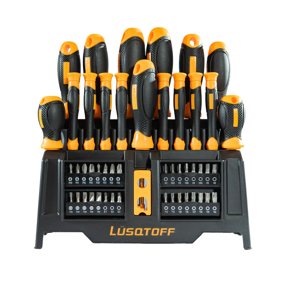 Set Destornilladores Precisión + Puntas 1/4" + Bocallaves + Base Exhibidora 50 Piezas L6027 - Lusqtoff
