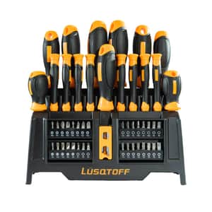 Set Destornilladores Precisión + Puntas 1/4" + Bocallaves + Base Exhibidora 50 Piezas L6027 - Lusqtoff
