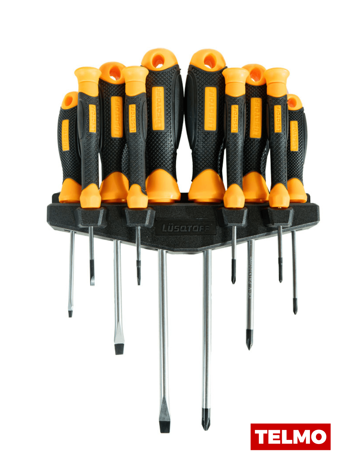 Set Destornilladores Planos Phillips Magnéticos Base 10 Piezas L6028 - Lusqtoff, foto real