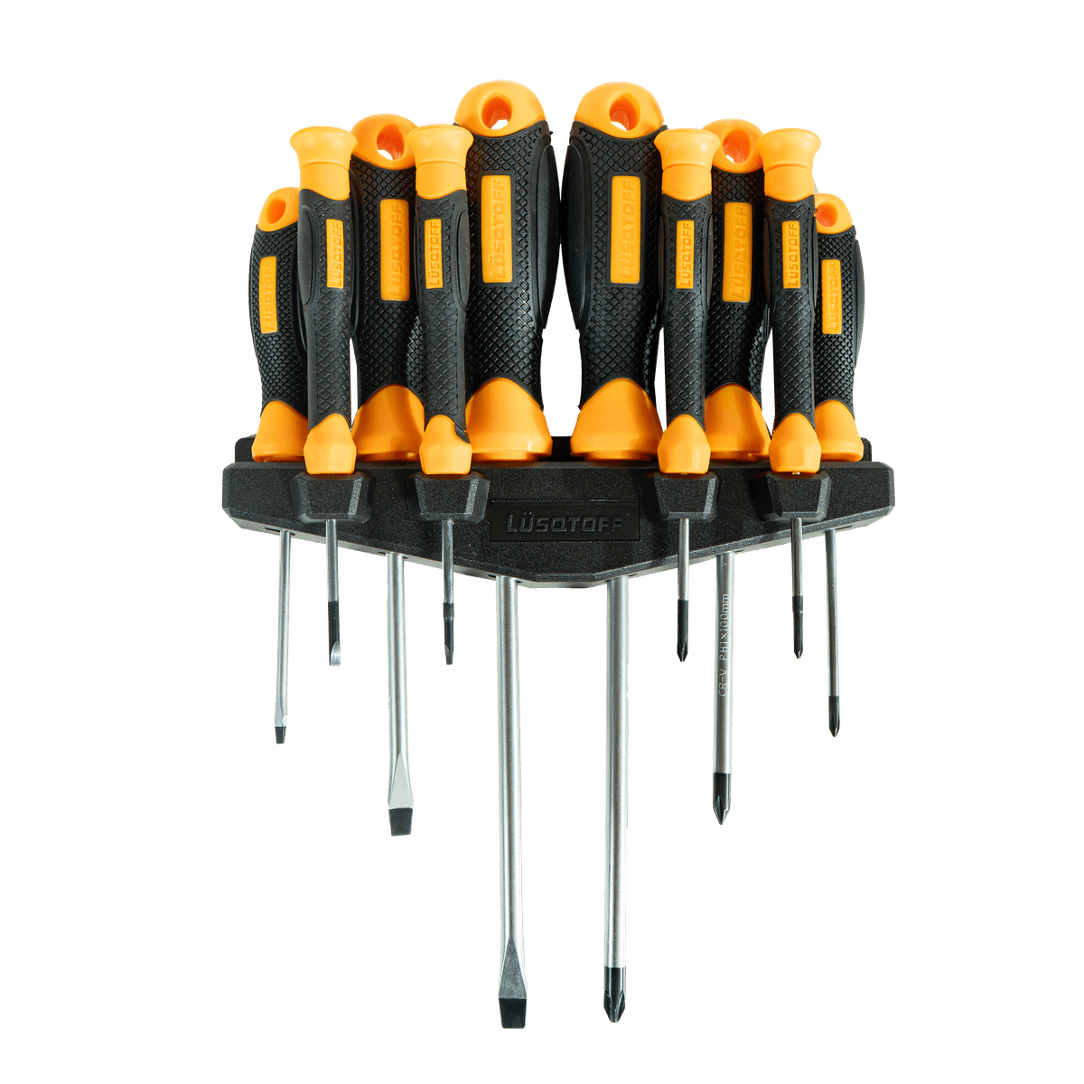 Set Destornilladores Planos Phillips Magnéticos Base 10 Piezas L6028 - Lusqtoff