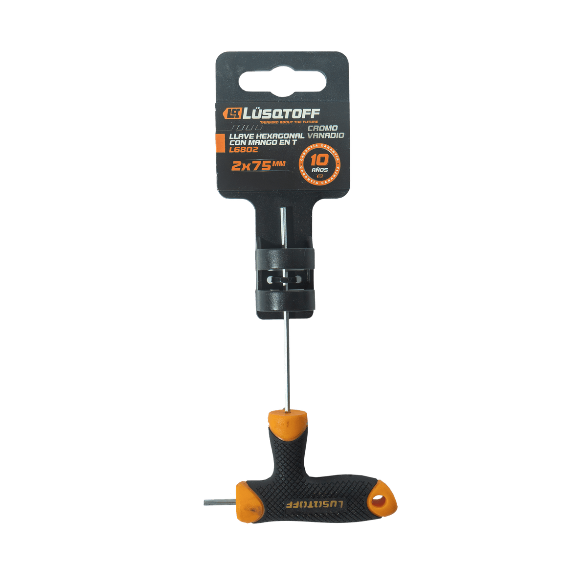 Llave Hexagonal Allen Mango T 2x75mm Cromo Vanadio L6802 - Lusqtoff