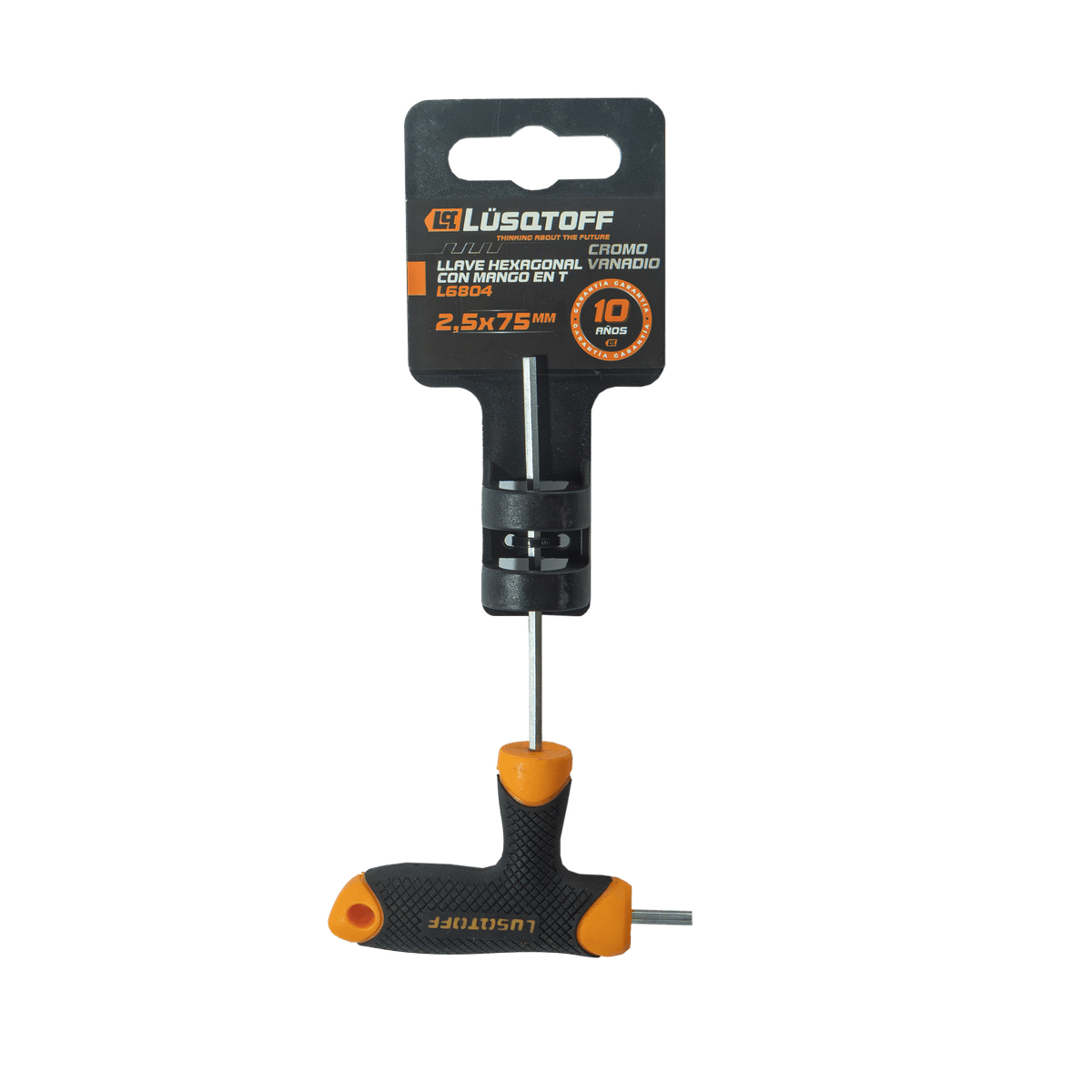Llave Hexagonal Allen Mango T 2,5x75mm Cromo Vanadio L6804 - Lusqtoff