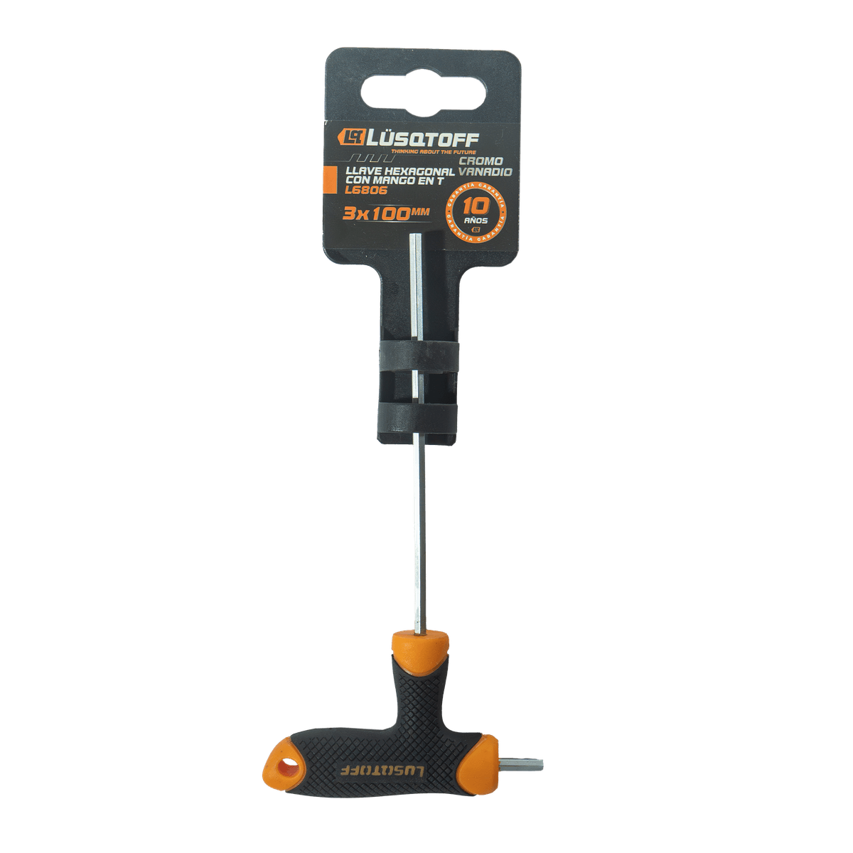 Llave Hexagonal Allen Mango T 3x100mm Cromo Vanadio L6806 - Lusqtoff