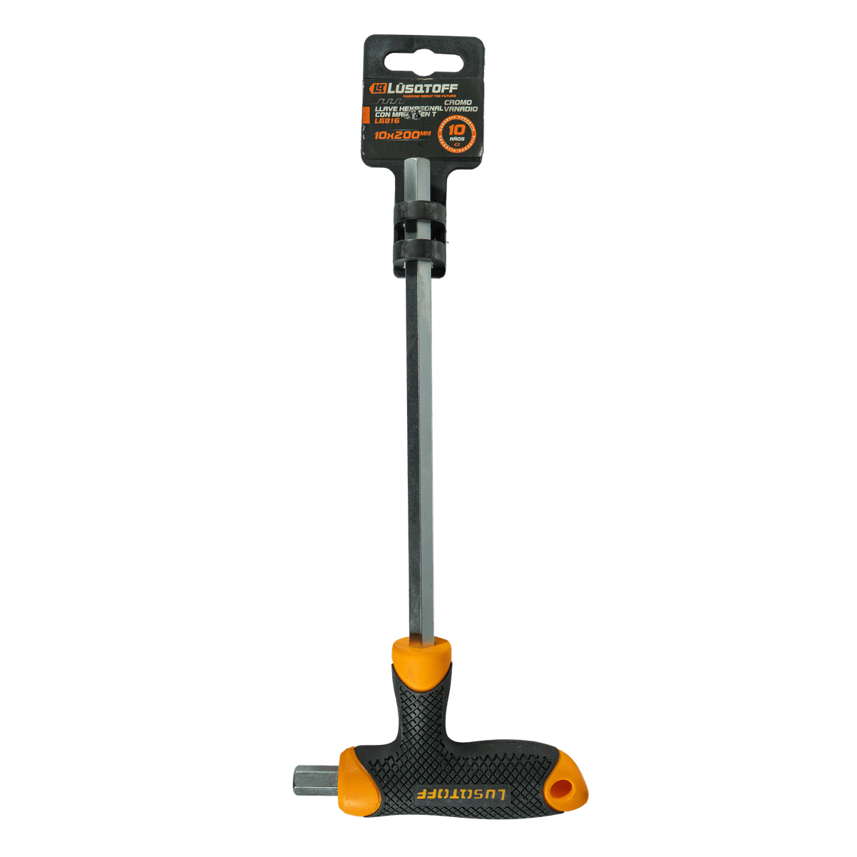 Llave Hexagonal Allen Mango T 10x200mm Cromo Vanadio L6816 - Lusqtoff