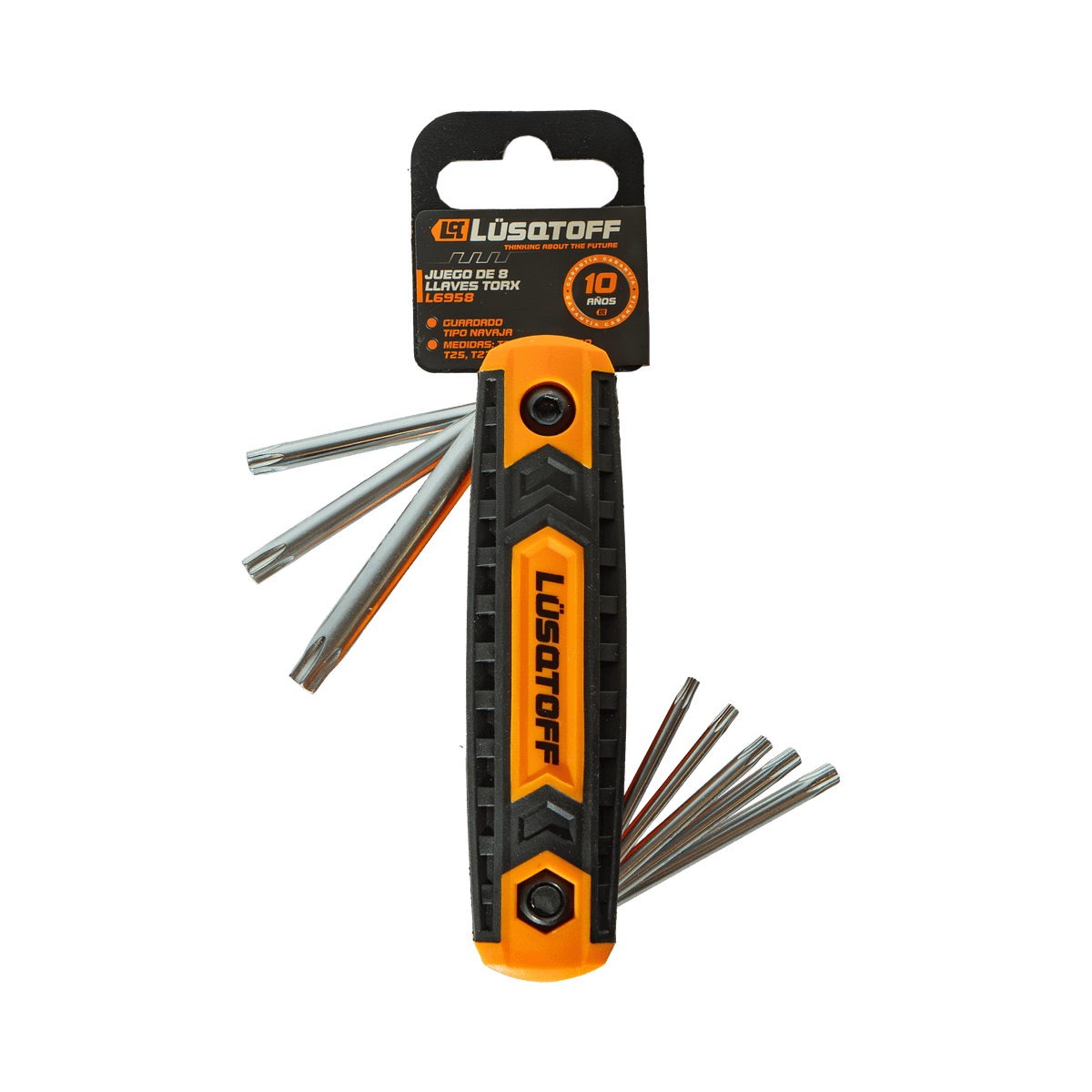 Juego Llaves Torx Plegable Navaja T9 T10 T15 T20 T25 T27 T30 T40 8 Piezas L6958 - Lusqtoff