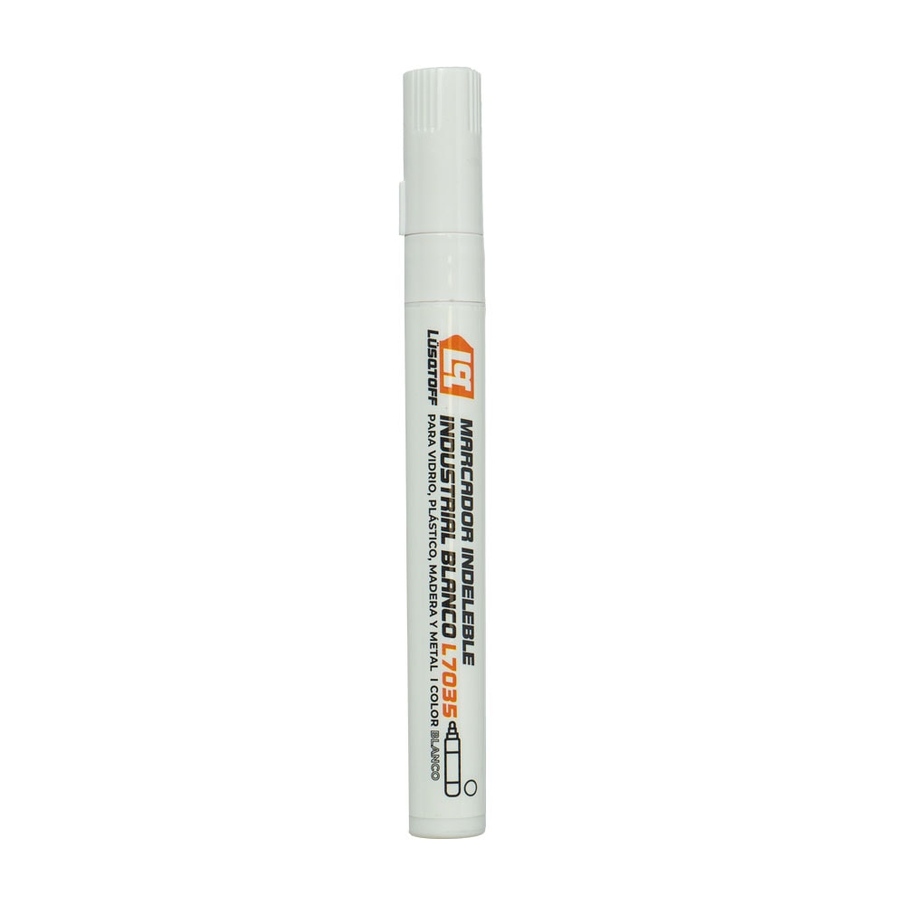 Marcador Indeleble Industrial Blanco Punta 3,8mm L7035 - Lusqtoff