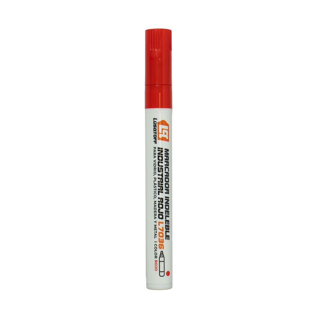 Marcador Indeleble Industrial Rojo Punta 3,8mm L7036 - Lusqtoff