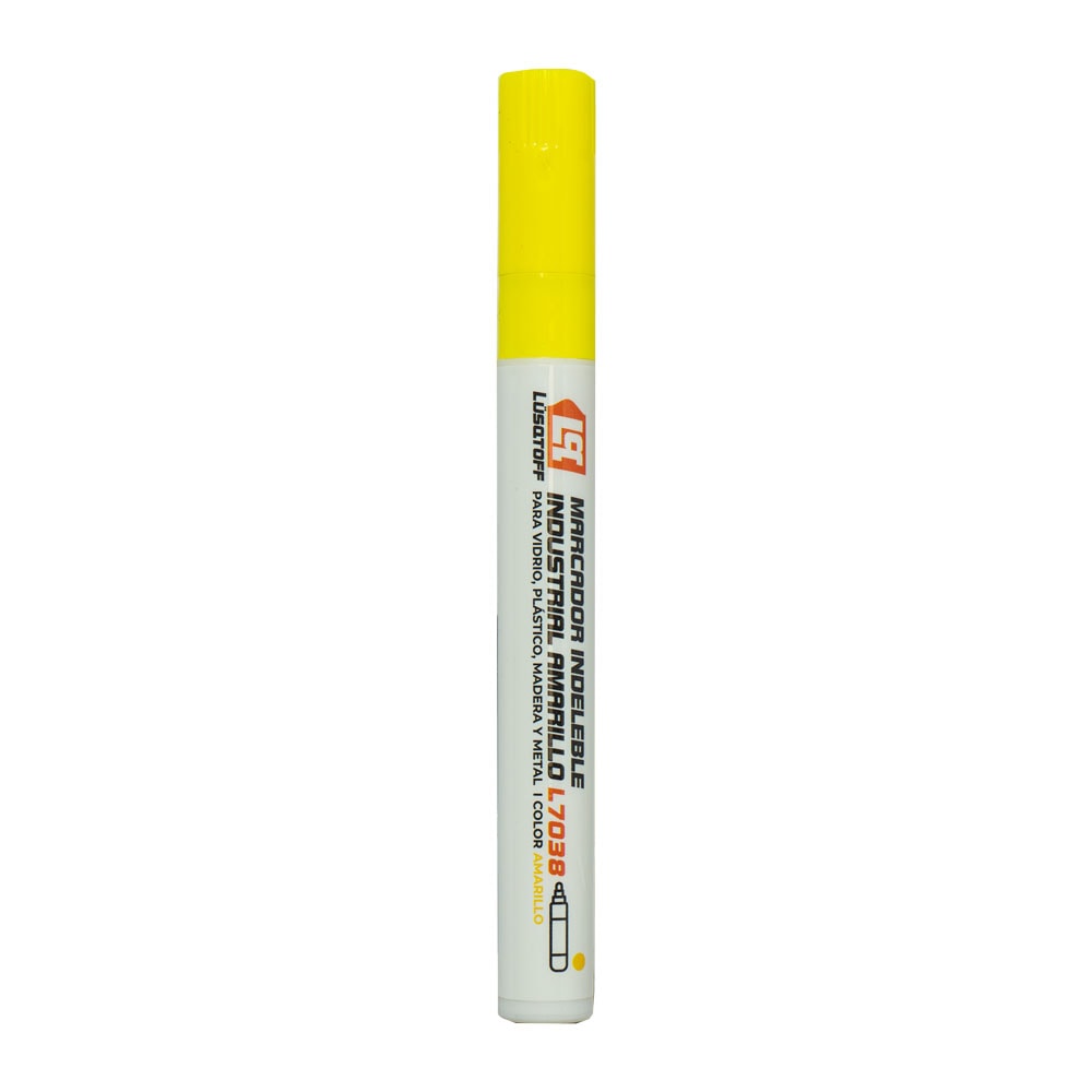 Marcador Indeleble Industrial Amarillo Punta 3,8mm L7038 - Lusqtoff