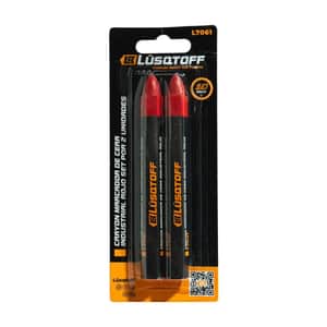 Crayón Marcador de Cera Industrial Rojo 176x10mm Blister x2 L7061 - Lusqtoff