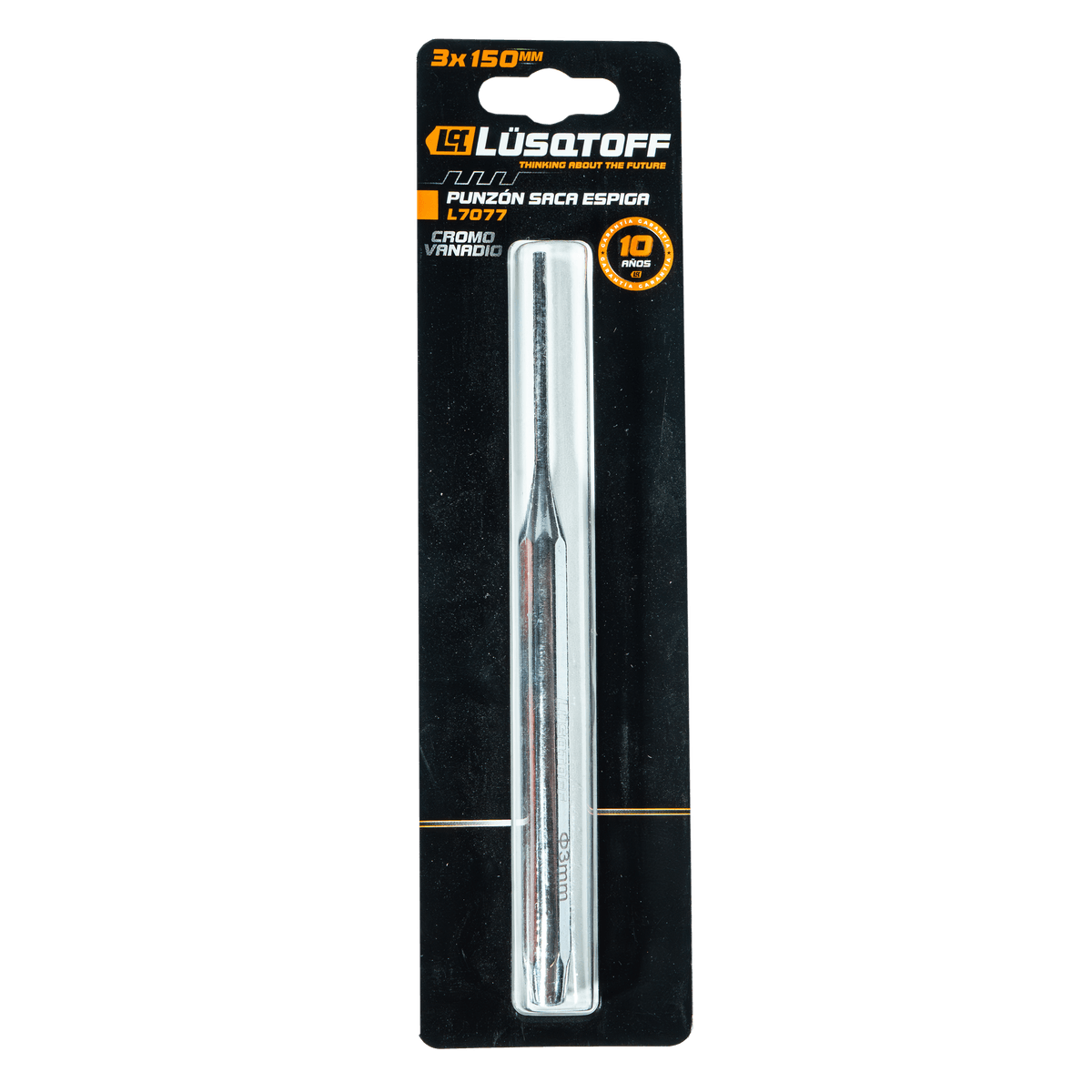 Punzón Saca Espiga 3x150mm Cromo Vanadio Cuerpo Hexagonal L7077 - Lusqtoff