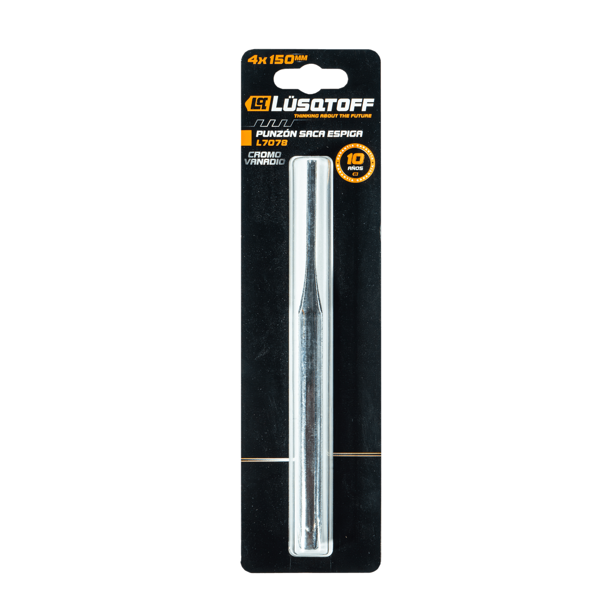 Punzón Saca Espiga 4mm Cromo Vanadio Cuerpo Hexagonal L7078 - Lusqtoff