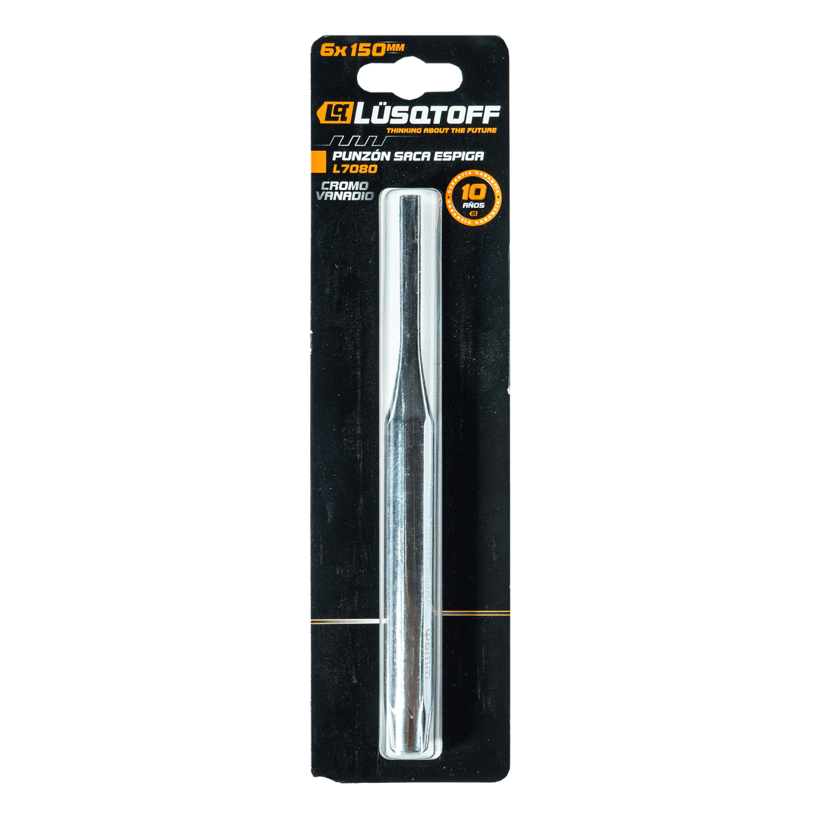 Punzón Saca Espiga 6mm Cromo Vanadio Cuerpo Hexagonal L7080 - Lusqtoff