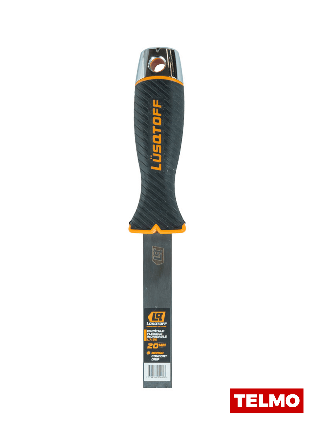 Espátula Flexible 20mm Acero Inoxidable Casquillo Metálico L7130 - Lusqtoff, foto real