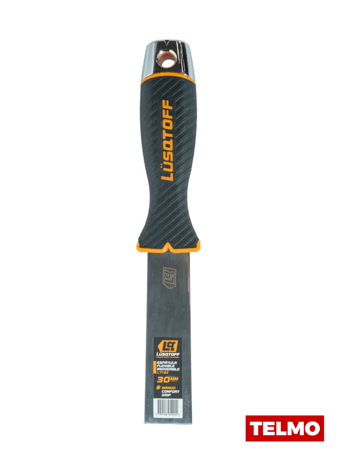 Espátula Flexible 30mm Acero Inoxidable Casquillo Metálico L7132 - Lusqtoff, foto real