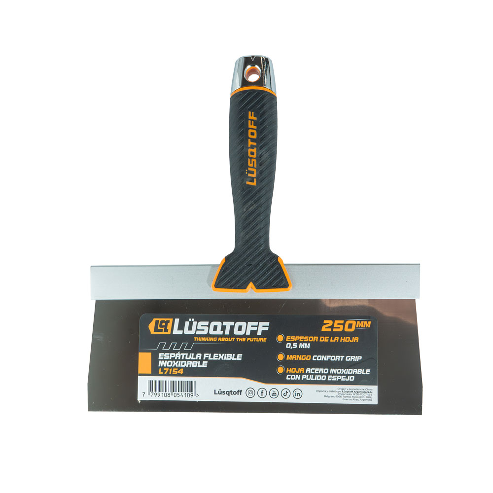 Espátula Flexible 250mm Acero Inoxidable Casquillo Metálico L7154 - Lusqtoff