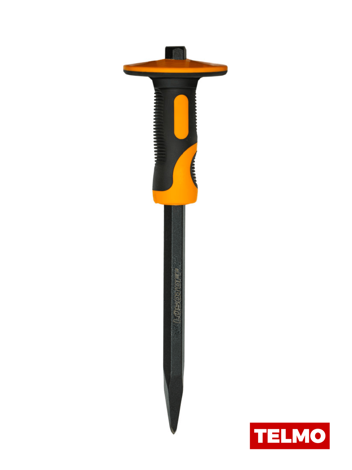 Cincel Punta 5/8" 300mm Acero 45# Carbono Mango Bimaterial Tope L7160 - Lusqtoff, foto real