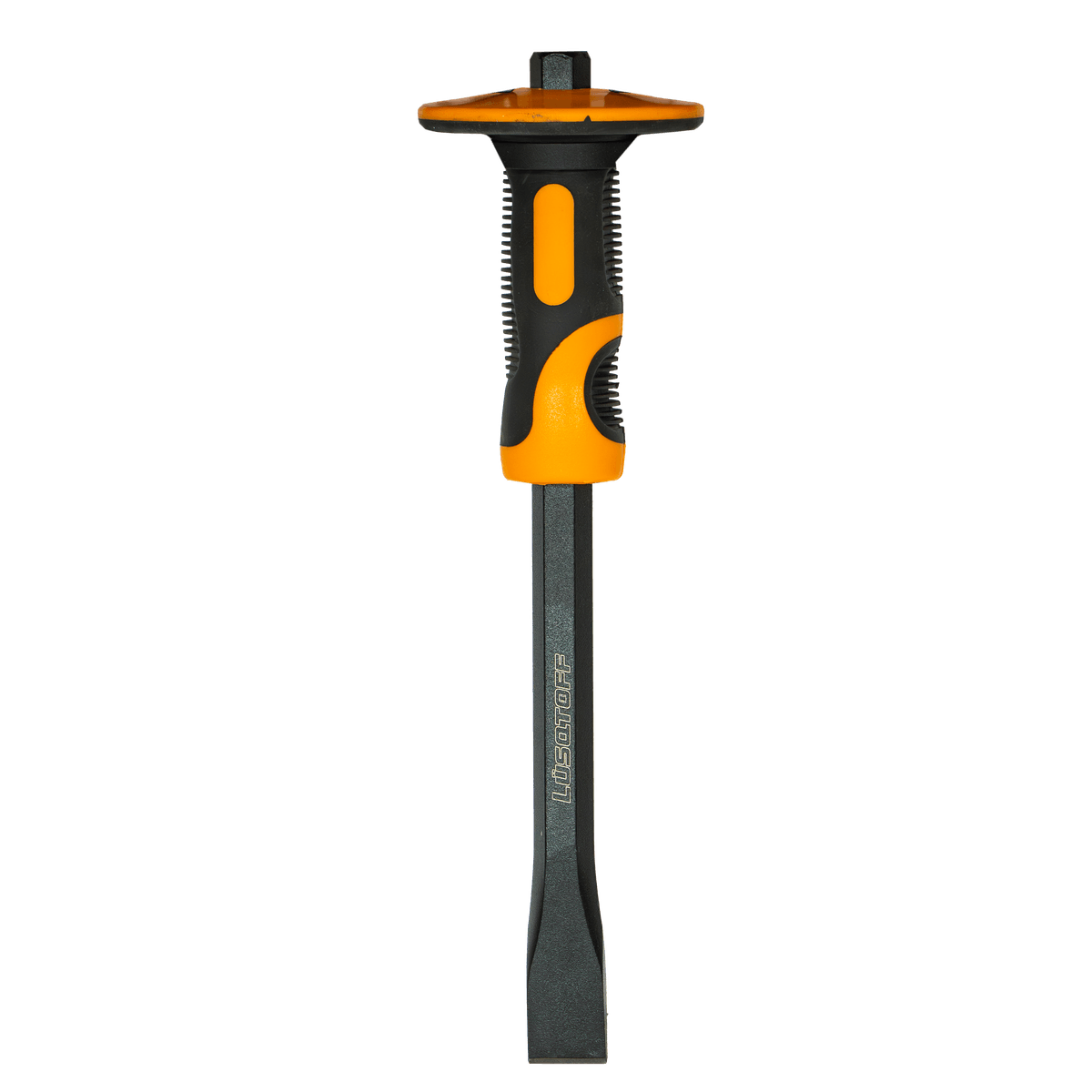 Cincel Plano 23mm 300mm Acero 45# Carbono Mango Bimaterial Tope L7162 - Lusqtoff