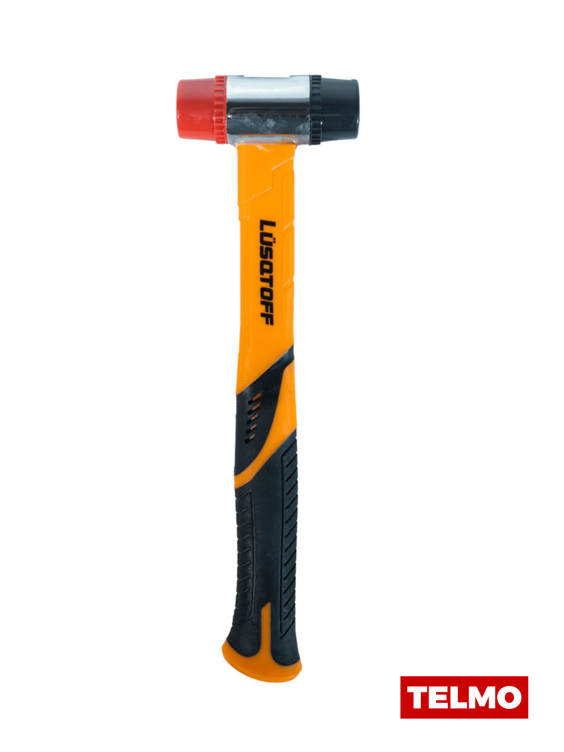 Martillo PVC Maza 30mm Cabeza Acero Extremos PVC Mango Fibra Vidrio L7550 - Lusqtoff, foto real