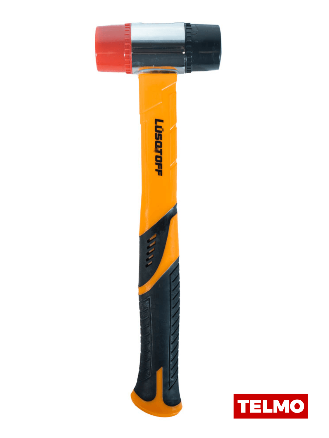 Martillo PVC Maza 40mm Cabeza Acero Extremos PVC Mango Fibra Vidrio L7552 - Lusqtoff, foto real