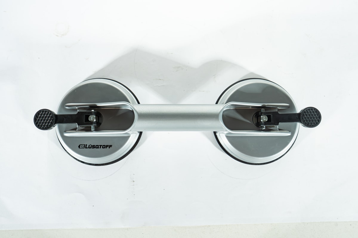 Ventosa Doble Aluminio Vidrio Porcelanato 70Kg 120mm L7602 - Lusqtoff