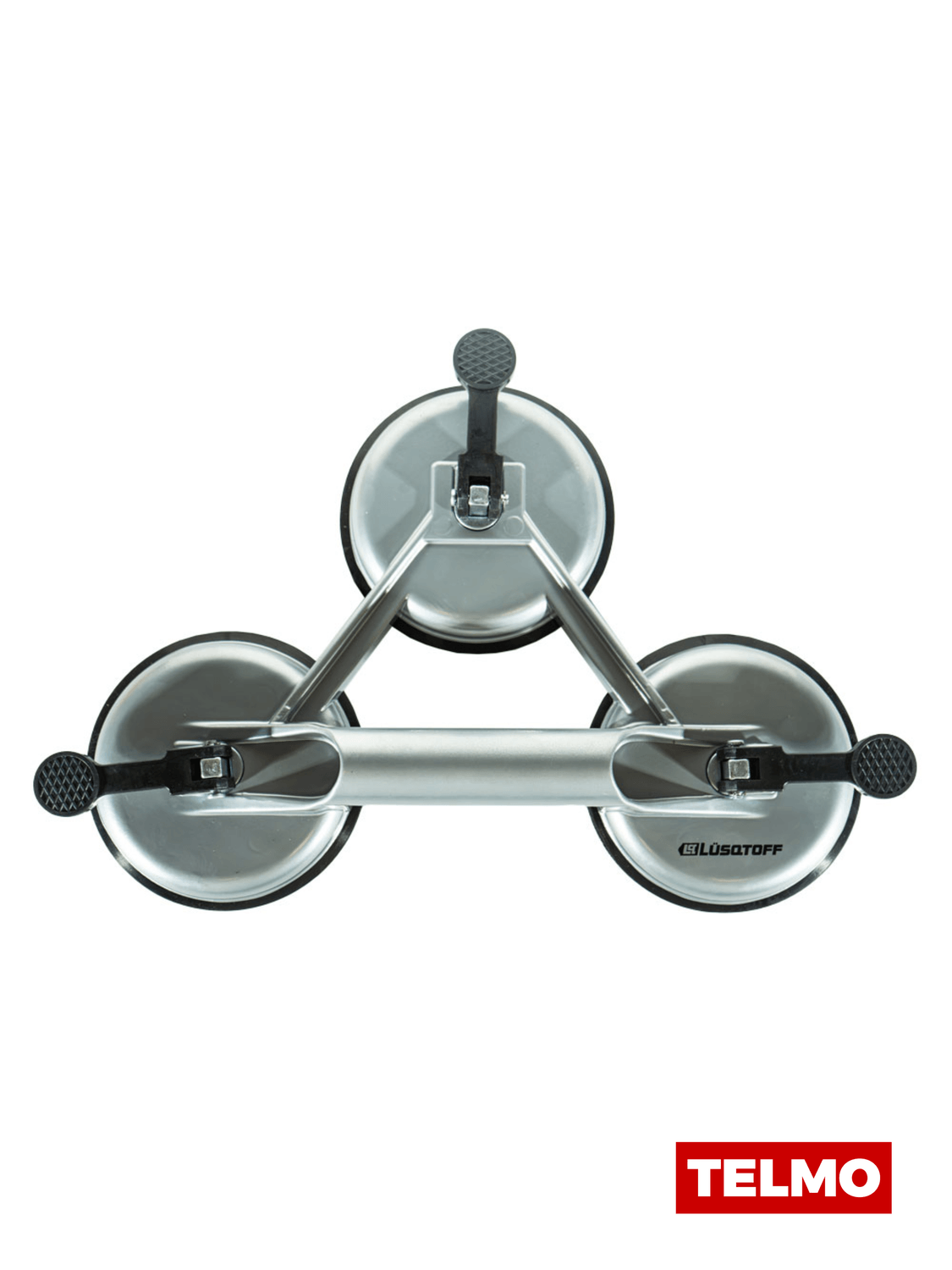 Ventosa Triple Aluminio Vidrio Porcelanato 120Kg 120mm L7604 - Lusqtoff, foto real