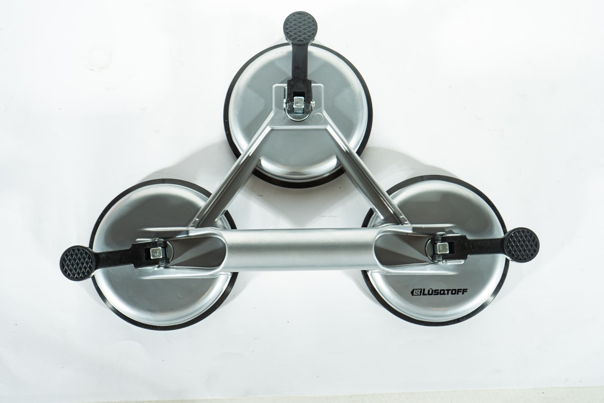 Ventosa Triple Aluminio Vidrio Porcelanato 120Kg 120mm L7604 - Lusqtoff