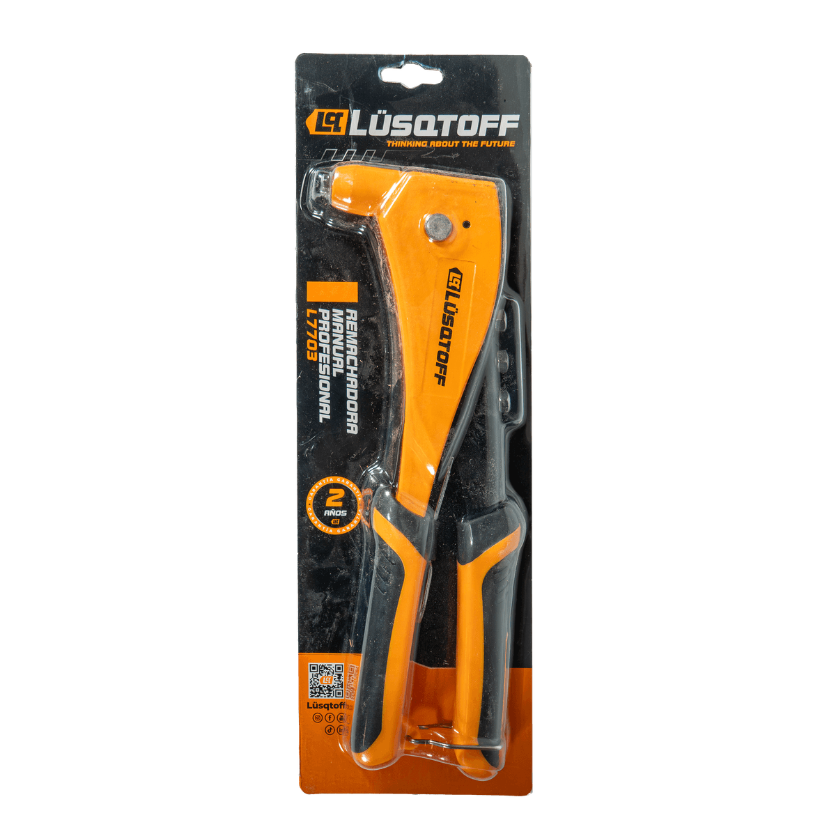 Remachadora Manual Mango Ajustable Boquillas 2,4 3,2 4 4,8mm L7703 - Lusqtoff