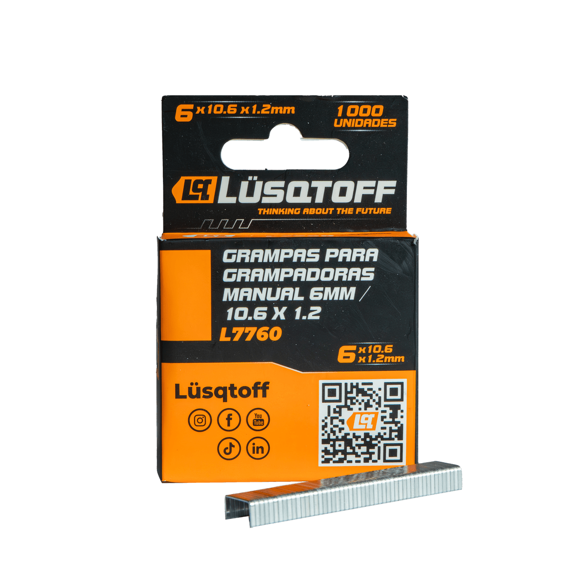 Grampas Grampadora Manual 6mm 10.6x1.2mm L7760 - Lusqtoff