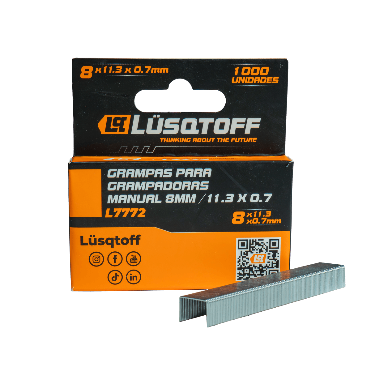 Grampas Grampadora Manual 8mm 11.3x0.7mm L7772 - Lusqtoff