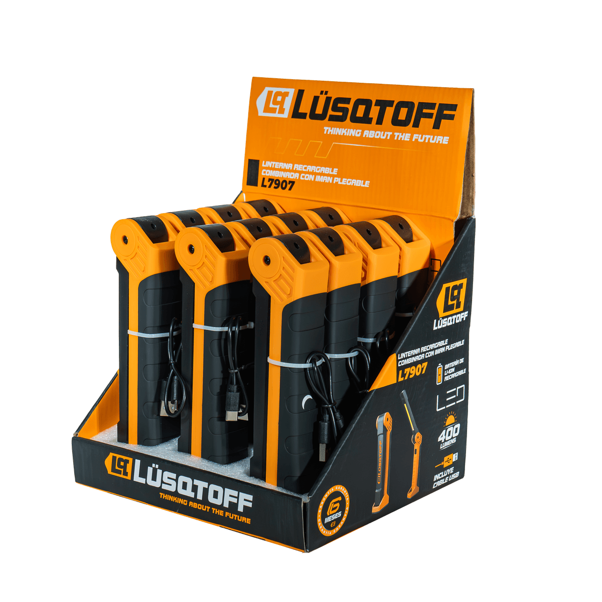 Linterna Recargable Plegable Con Imán L7907 - Lusqtoff