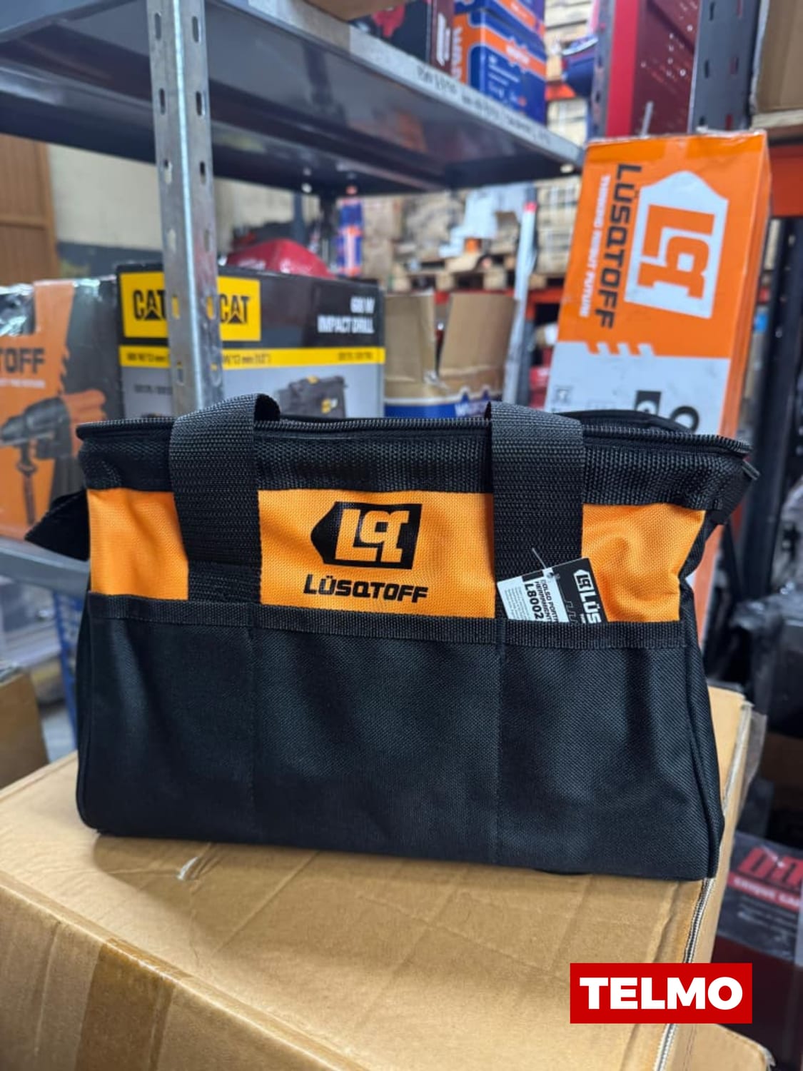 Bolso Porta Herramientas 12" 30,5x25x25cm 11 Bolsillos Estructura Rígida L8002 - Lusqtoff , foto real