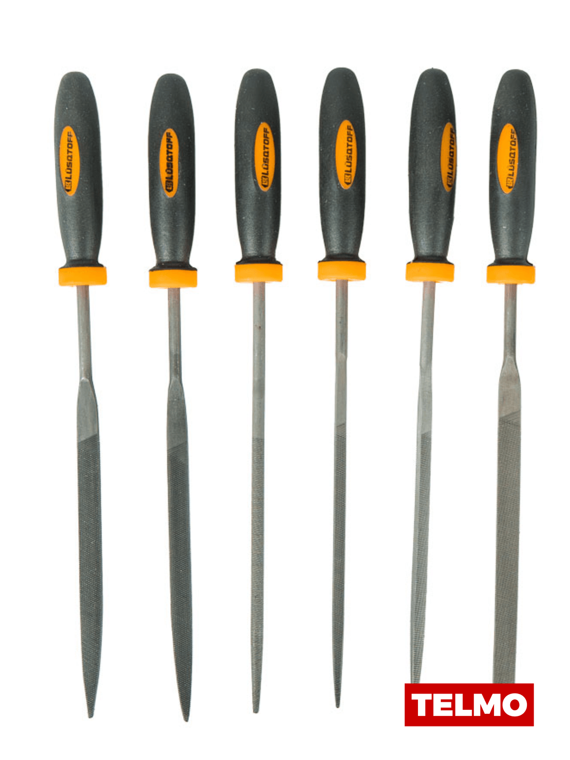 Set Limas Matricero Aguja 3mm 140mm + Estuche 6 Piezas L8350 - Lusqtoff, foto real