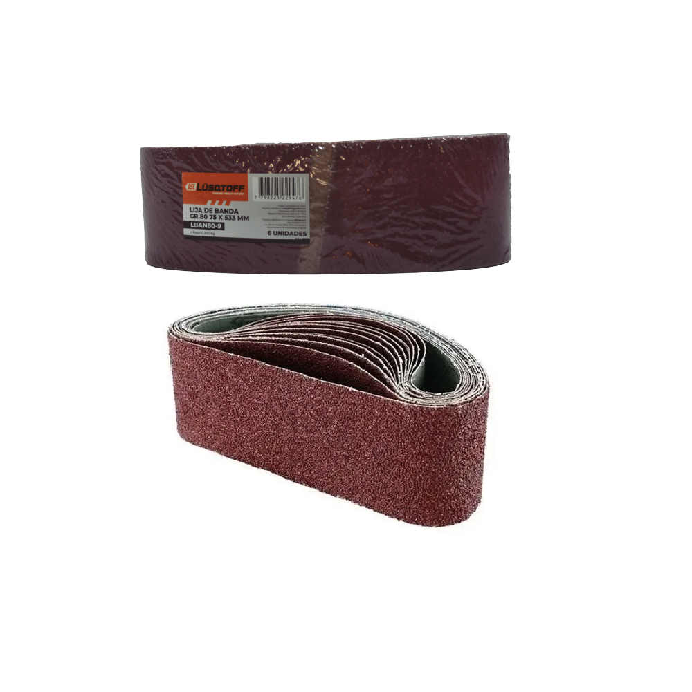 Lija de Banda 75x533mm Grano 80 LBAN80-9 - Lusqtoff