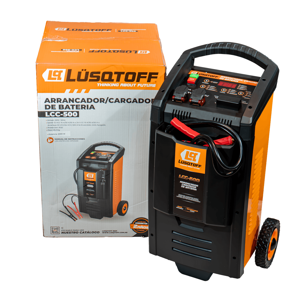 Cargador Arrancador Baterías 12/24V 10/30/50A Arranque 500A LCC-500 - Lusqtoff