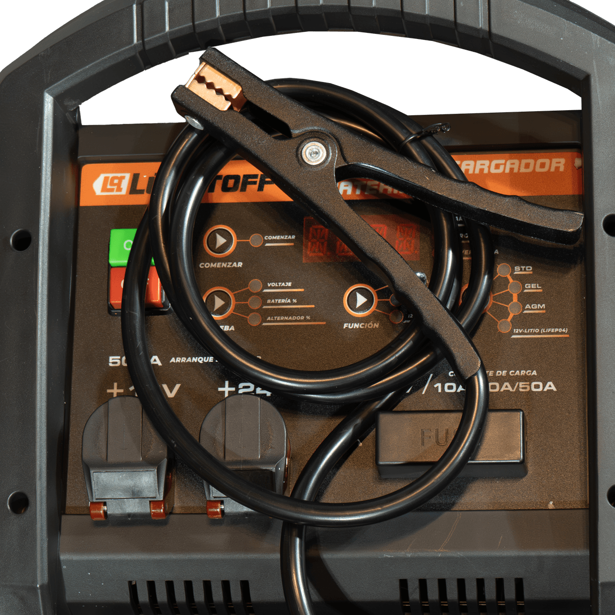 Cargador Arrancador Baterías 12/24V 10/30/50A Arranque 500A LCC-500 - Lusqtoff